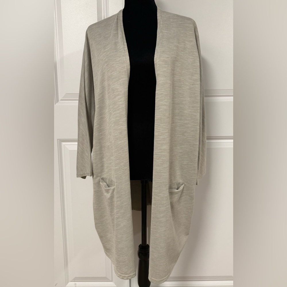 Donni Striped Open Front Cardigan